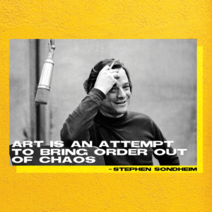 Stephen Sondheim on Yellow Background